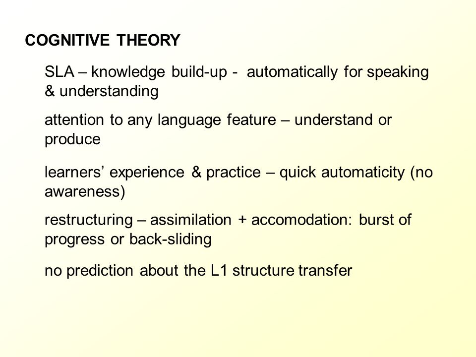 THEORY OF SECOND LANGUAGE LEARNING ppt video online download